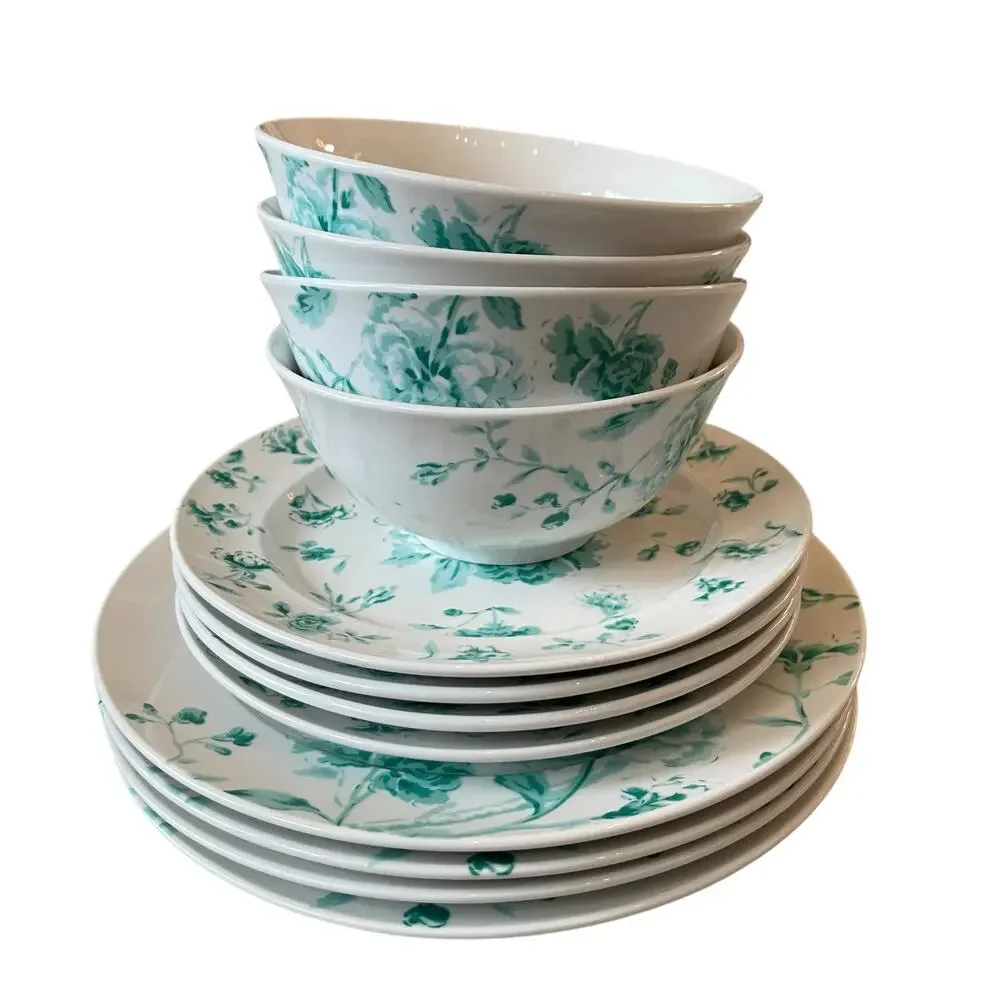 Martha Stewart Chinoserie  Porcelain Cereal Bowls 6